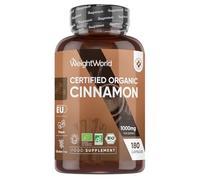 Organic Cinnamon Capsules 1000mg - 180 Capsules - 3 Months Supply - Soil Association Certified Cinnamon Supplement - Source of Polyphenols - Non-GMO, Vegan-Friendly, GMP-Approved & Gluten-Free
