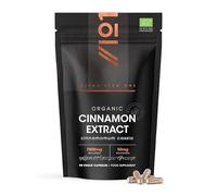 Organic Cinnamon Extract 7500mg - 10% Polyphenols High Strength Cinnamon Supplement - 90 Vegan Capsules (3 Months Supply) - Resealable and Recyclable Pouch by Alpha01
