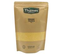 Organic Coarse Cornmeal (Polenta) 1kg - Certified Organic, Vegan & Non-GMO - Resealable Bag - No Additives or Preservatives - Stone-Milled for Mediterranean & Italian Recipes | Thames Organic
