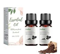 Organic Coffee Essential Oil, Coffee Oil Anti-Wrinkles, Pure & Natural Essential Oil for Skincare, Rejuvenating and Firming Oils, Organic Aromatherapy Diffuser, Massage & Soap-Making Oil (10ml, 2PC)