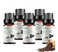 Organic Coffee Essential Oil, Coffee Oil Anti-Wrinkles, Pure & Natural Essential Oil for Skincare, Rejuvenating and Firming Oils, Organic Aromatherapy Diffuser, Massage & Soap-Making Oil (10ml, 5PC)