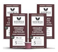 Organic Coffee Pods - Home Compostable Biodegradable Capsules by Source Climate Change - Single Origin Tanzania - Rich Espresso with Cacao Nib, Fruit & Molasses Notes, 4-Pack