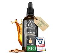 Organic Cold Pressed Almond Oil, For Hair, Face, Body, Skin, Baby Almond Oil, 100% Pure and Sustainable, Natural for Cosmetics, Skin Care, Vegan and Cruelty Free, Hexane-Free, 50 ml
