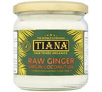 Organic Cold Pressed Coconut Oil with Ginger 350ml - Virgin Fairtrade Coconut Oil Infused with Raw Ginger - Aromatic Vegan Cooking Oil for Frying, Baking & Roasting - TIANA