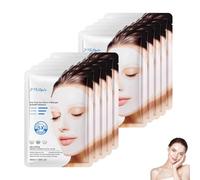 Organic Collagen Face Mask, Collagen Maske, Collagen Real Deep Mask, Hydration Moisturizing Rejuvenating, Pore Refining, Elasticity Improvement, Firming Sagging Skin, Korean Skincare (10PC)