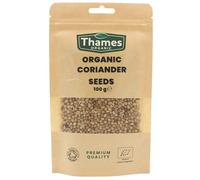 Organic Coriander Seeds 100g - Non-GMO, Raw, Whole Coriander Seeds - Rich in Flavor and Essential Oils - Perfect for Seasoning, Baking, and Cooking - Resealable Pouch for Freshness - Thames Organic