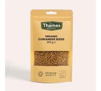 Organic Coriander Seeds 250g - Non-GMO, Raw, Whole Coriander Seeds - Rich in Flavor and Essential Oils - Perfect for Seasoning, Baking, and Cooking - Resealable Pouch for Freshness - Thames Organic