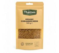 Organic Coriander Seeds 500g - Non-GMO, Raw, Whole Coriander Seeds - Rich in Flavor and Essential Oils - Perfect for Seasoning, Baking, and Cooking - Resealable Pouch for Freshness - Thames Organic
