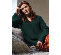 Organic Cotton and Alpaca Wool V Neck Jumper Nomads Clothing Bottle Green M