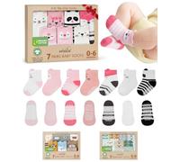 Organic Cotton Baby Non-Slip Socks 7 Pairs Newborn Infant 0-6 Months