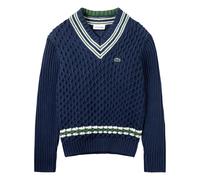 Organic cotton cable knit sweater Navy blue 8 years