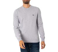 Men's Lacoste Men's Grey Cotton Crew Neck Knit - Size: 40/Regular