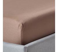 Organic Cotton Deep Fitted Sheet 18 inch 400 Thread Count Homescapes Brown King Fitted