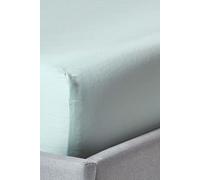 Homescapes Duck Egg Blue Organic Cotton Deep Fitted Sheet 18 Inch 400 Thread Count, Double
