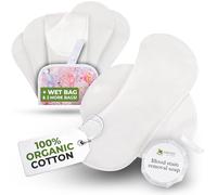 Organic Cotton EcoComfort Reusable Sanitary Pads for Heavy Flow & Incontinence (L+XL, 6-Pack); High-Temp Washable Period Pads for Women; Non-Irritating, Soft Reusable Cloth Pads for Comfortable Care