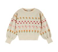 Organic Cotton Flower Sweater Ecru 4 years