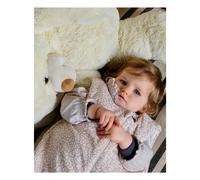 Organic cotton footed sleeping bag Graou Frosted brown 1/2 years