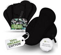 Organic Cotton, High Absorbency Reusable Sanitary Pads for Heavy Flow (6 Pack L+XL) - Leak Proof & Odour Free Cloth Pads for Women - High-Temp Washable, Breathable & Skin-Safe for Menstrual Comfort