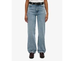 Organic cotton high-waisted jeans for women Superdry Bleu 28x28