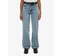 Organic cotton high-waisted jeans for women Superdry Bleu 28x30