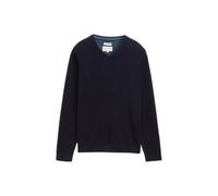 Organic Cotton Knitted V-Neck Pullover Tom Tailor Bleu 2XL