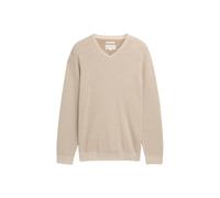 Organic Cotton Knitted V-Neck Pullover Tom Tailor Marron S