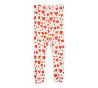 Organic Cotton Legging Hearts White 1/4 months