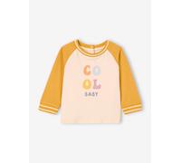 Organic cotton long-sleeved "cool baby" T-shirt for babies mustard