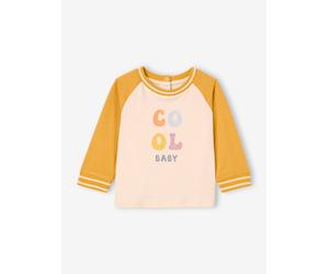 Organic cotton long-sleeved "cool baby" T-shirt for babies mustard