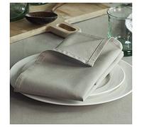 Organic Cotton Napkins - 4 Pack - 45 x 45 CM (18 x 18 IN) - Warm Grey; Easy-Care Washable Reusable Heavyweight Fabric; Eco-Friendly Cloth Dinner Napkins for Dining Party/Everyday Use