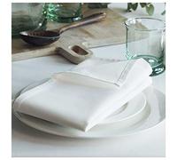 Organic Cotton Napkins - 4 Pack - 45 x 45 CM (18 x 18 IN) - White; Easy-Care Washable Reusable Heavyweight Fabric; Eco-Friendly Cloth Dinner Napkins for Dining Party/Everyday Use