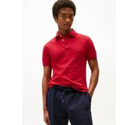 Organic Cotton Polo Shirt with 3-Button Collar, Slim Fit Red