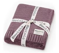 Organic Cotton Receiving Swaddle Blanket for Girls - 100% Luxury Soft Organic Cotton Knit Warm Cozy Stroller Crib Quilt Swaddle Blanket for Newborns Infants Babies & Toddlers (0-2Yrs - Plum)
