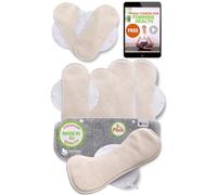 Organic Cotton Reusable Sanitary Pads for Light & Heavy Flow (S+M+L+XL, 7-Pack); High-Temp Washable Period Pads for Women Made in EU; Non-Irritating, Soft Reusable for Comfortable Care