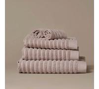 Organic Cotton Ribbed Bath Towel Misona Light Grey Hand Towel