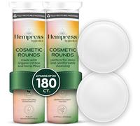 Organic Cotton Rounds for Face - Vegan & Organic Cotton Pads for Face - Cotton Rounds Makeup Remover Pads, Biodegradable Cotton Rounds, Skin-Friendly Rounds, Hempress Hygienics (180 Count)