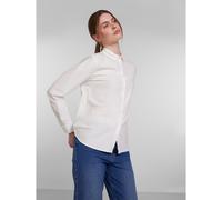 PIECES Women's Pcirena Ls Oxford Shirt Noos Blouse, White (Bright White Bright White), L