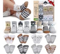 Organic Cotton Slogan Baby Socks 8 Pairs Newborn Infant 0-6 Months