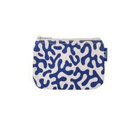 Organic Cotton Small Cosmetic Bag - Toiletry Bag & Cosmetic Bag, Makeup Case & Pencil Case for Women, Men & Kids, Compact, Vegan, Pattern, Colourful, Breite: 18 cm | Höhe: 12 cm, Greige / Blue Coral