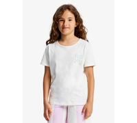 Organic Cotton T-Shirt Girl Roxy Lilyregular Night Vintage Blanc 14 ans