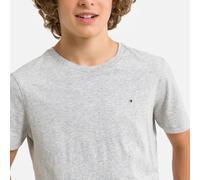 Organic Cotton T-Shirt with Crew Neck Light Grey Marl