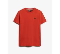 Superdry Mens Essential Logo T-Shirt Bright Orange Marl/Green