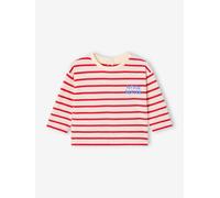 Organic Cotton T-Shirt with Press Studs on the Back, for Babies red