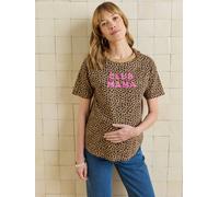 Organic Cotton* T-Shirt with Slogan, for Maternity cappuccino
