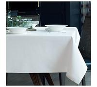 Organic Cotton Tablecloth for Dining Party / Kitchen; Easy-Care Washable Protective Heavyweight Fabric; Eco-Friendly Durable Material Table Cloth for Your Home (Soft White (Ivory), 142 x 142cm)