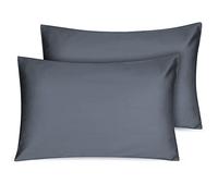 Organic Cotton Toddler Pillowcase 14 x 20, Travel Pillow Case Envelope Closure, Dark Grey (2 Pack)
