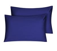 Organic Cotton Toddler Pillowcase 14 x 20, Travel Pillow Case Envelope Closure, Navy Blue (2 Pack)