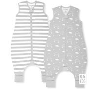 Organic Cotton Toddler Sleeping Bag with Legs 0.5 TOG Sleep Sack 2-Pack