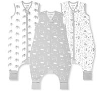 Organic Cotton Toddler Sleeping Bag with Legs 0.5 TOG Sleep Sack 3-Pack