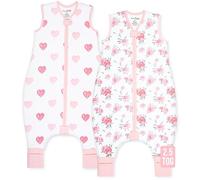 Organic Cotton Toddler Sleeping Bag with Legs 2.5 TOG Sleep Sack 2-Pack